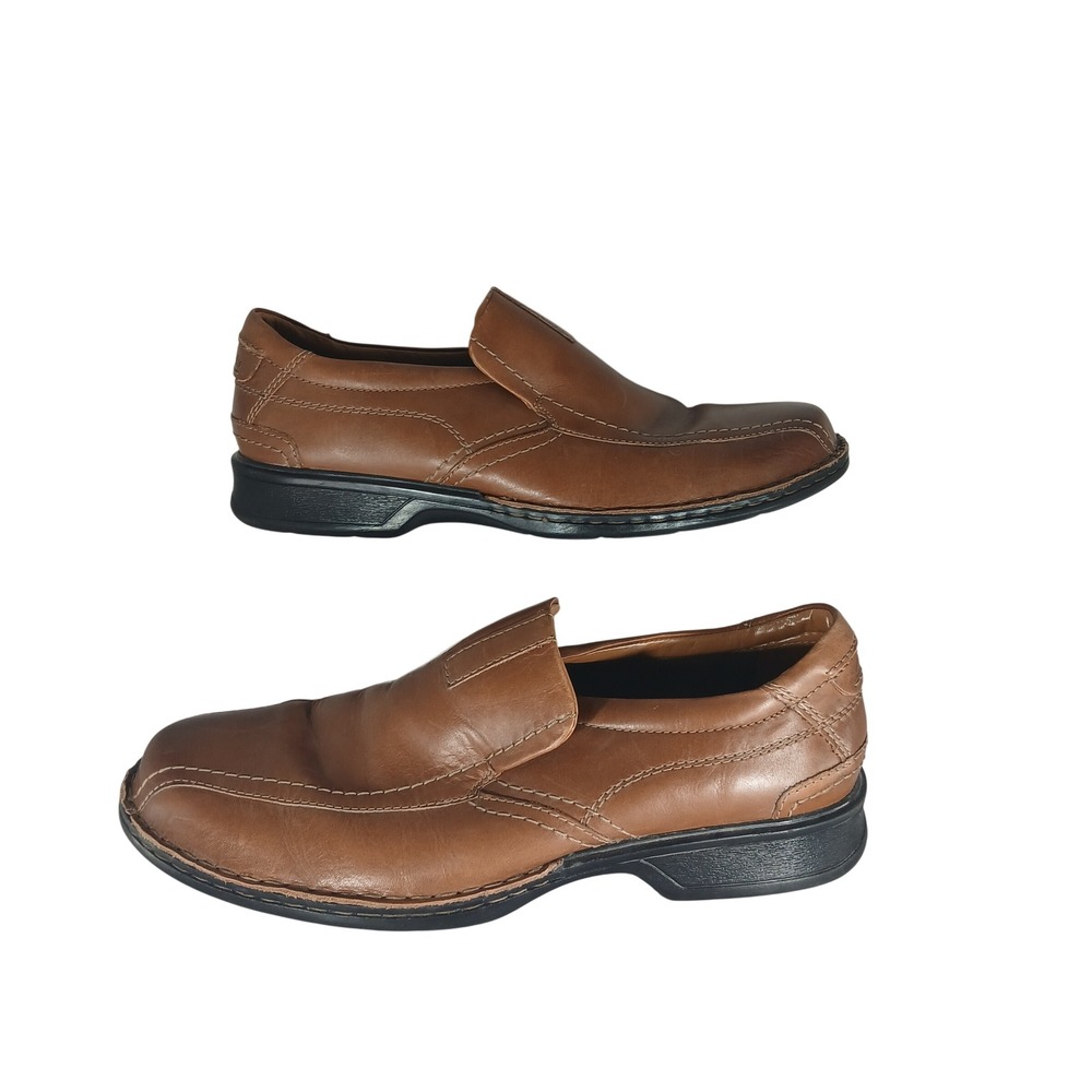 Clarks Leather Loafers 12 Brown Cushion Soft Ortholite‎ Dress Casual Shoes